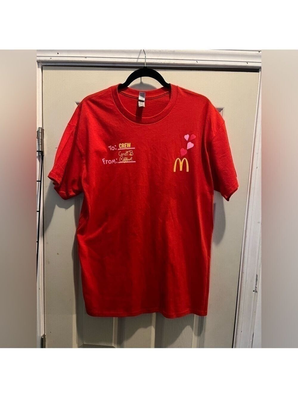 Authentic McDonald’s Cardi B - Offset Employee Red T Shirt